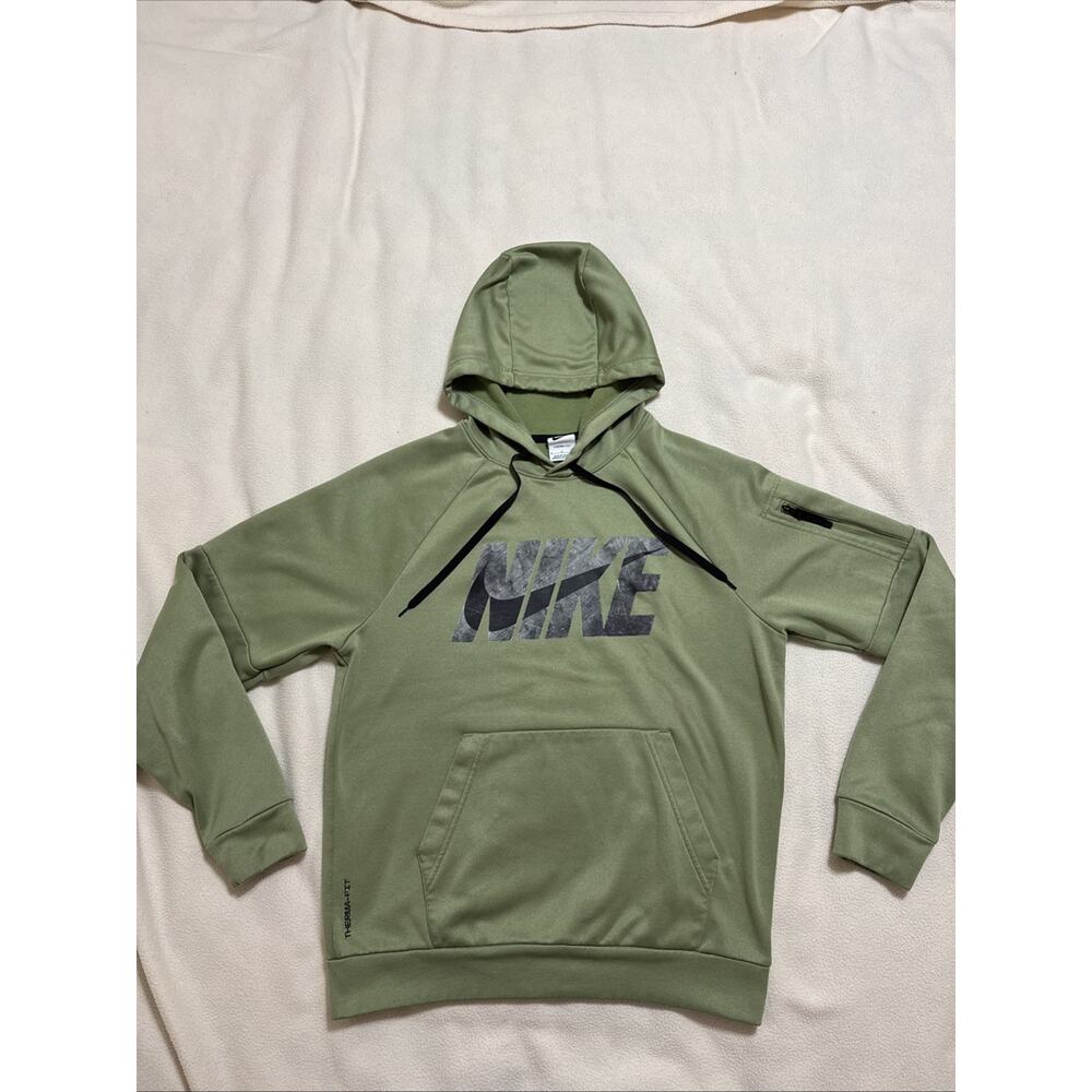 Nike Hoodie Mens Size Small Green Dri Fit Pullover Long Sleeve Sweatshirt